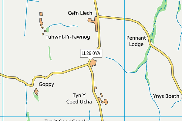 LL26 0YA map - OS VectorMap District (Ordnance Survey)