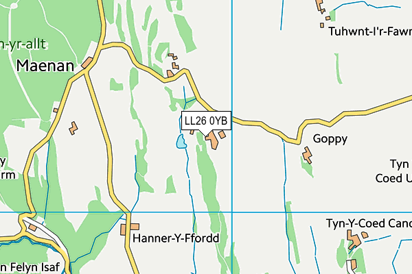 LL26 0YB map - OS VectorMap District (Ordnance Survey)