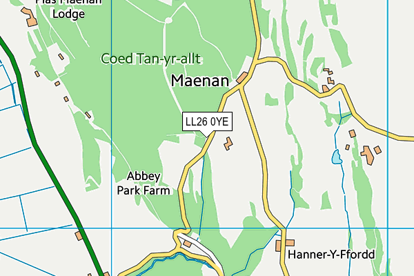 LL26 0YE map - OS VectorMap District (Ordnance Survey)