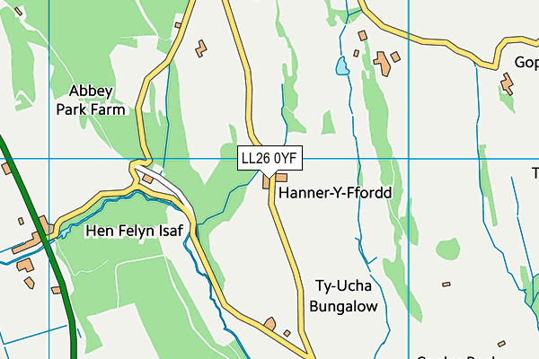 LL26 0YF map - OS VectorMap District (Ordnance Survey)