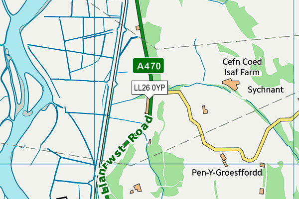 LL26 0YP map - OS VectorMap District (Ordnance Survey)