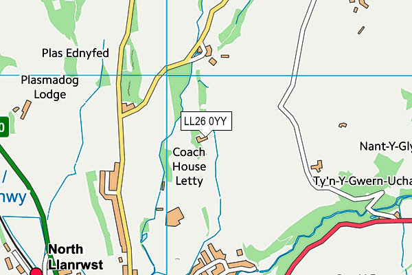 LL26 0YY map - OS VectorMap District (Ordnance Survey)