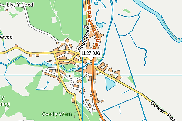 LL27 0JG map - OS VectorMap District (Ordnance Survey)