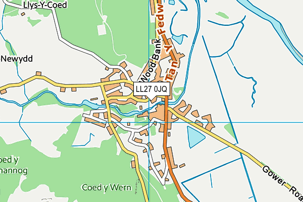 LL27 0JQ map - OS VectorMap District (Ordnance Survey)