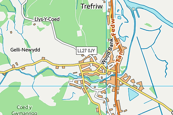 LL27 0JY map - OS VectorMap District (Ordnance Survey)