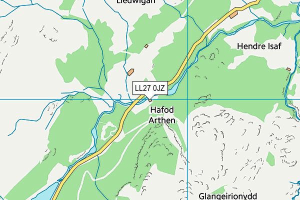 LL27 0JZ map - OS VectorMap District (Ordnance Survey)