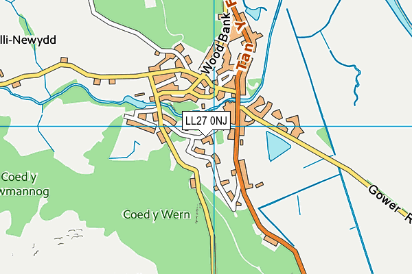 LL27 0NJ map - OS VectorMap District (Ordnance Survey)