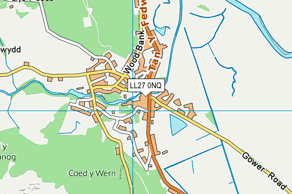LL27 0NQ map - OS VectorMap District (Ordnance Survey)
