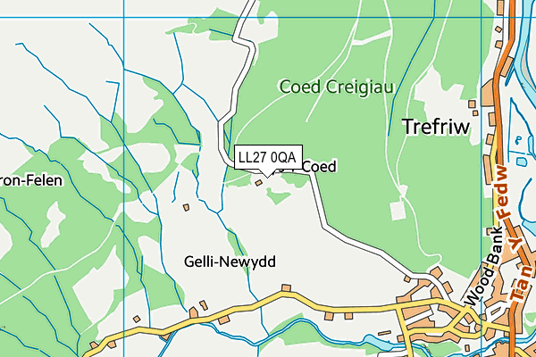 LL27 0QA map - OS VectorMap District (Ordnance Survey)