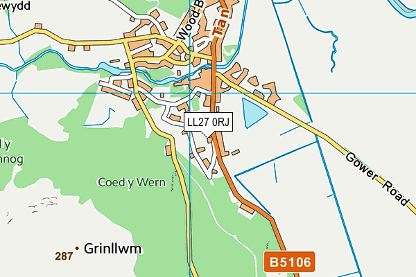 LL27 0RJ map - OS VectorMap District (Ordnance Survey)