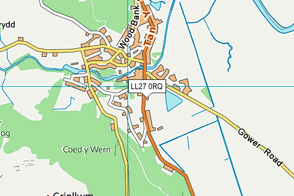 LL27 0RQ map - OS VectorMap District (Ordnance Survey)