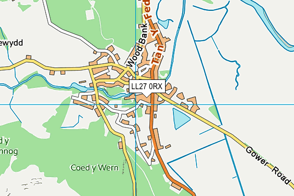 LL27 0RX map - OS VectorMap District (Ordnance Survey)