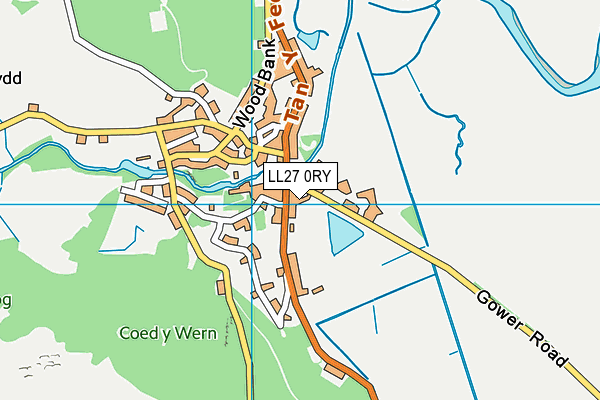 LL27 0RY map - OS VectorMap District (Ordnance Survey)