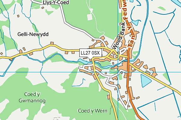 LL27 0SX map - OS VectorMap District (Ordnance Survey)