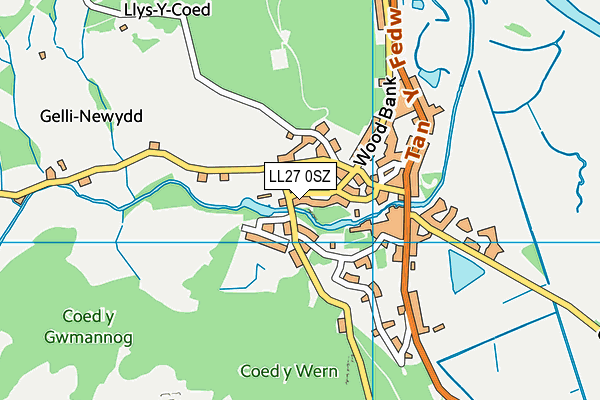 LL27 0SZ map - OS VectorMap District (Ordnance Survey)