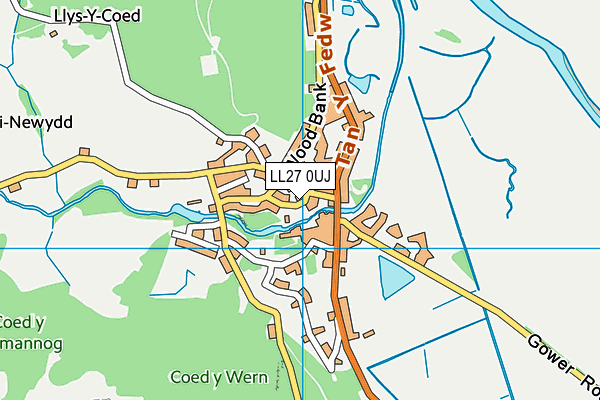 LL27 0UJ map - OS VectorMap District (Ordnance Survey)