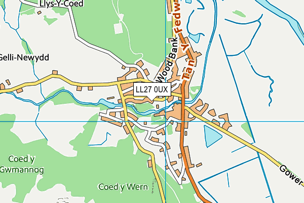 LL27 0UX map - OS VectorMap District (Ordnance Survey)
