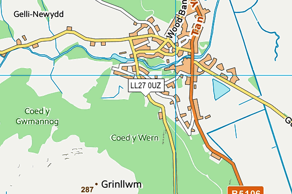 LL27 0UZ map - OS VectorMap District (Ordnance Survey)