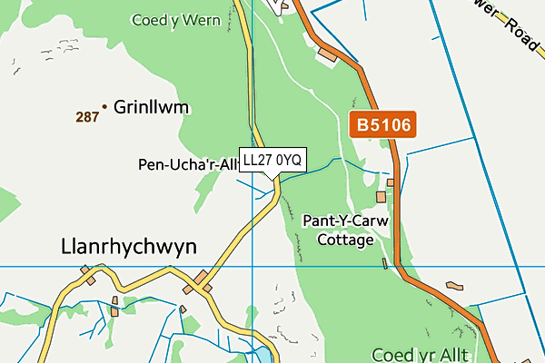 LL27 0YQ map - OS VectorMap District (Ordnance Survey)