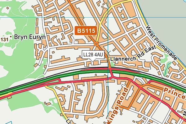 LL28 4AU map - OS VectorMap District (Ordnance Survey)