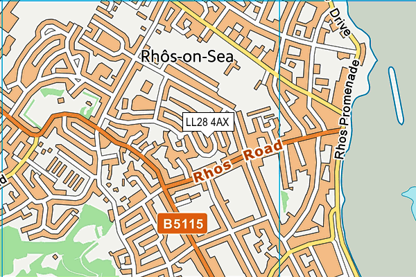 LL28 4AX map - OS VectorMap District (Ordnance Survey)