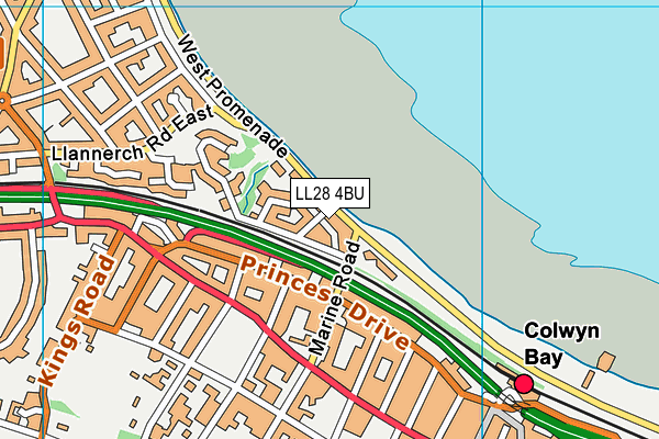 LL28 4BU map - OS VectorMap District (Ordnance Survey)