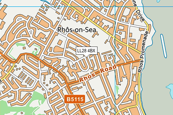 LL28 4BX map - OS VectorMap District (Ordnance Survey)