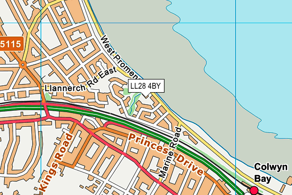 LL28 4BY map - OS VectorMap District (Ordnance Survey)