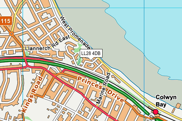 LL28 4DB map - OS VectorMap District (Ordnance Survey)