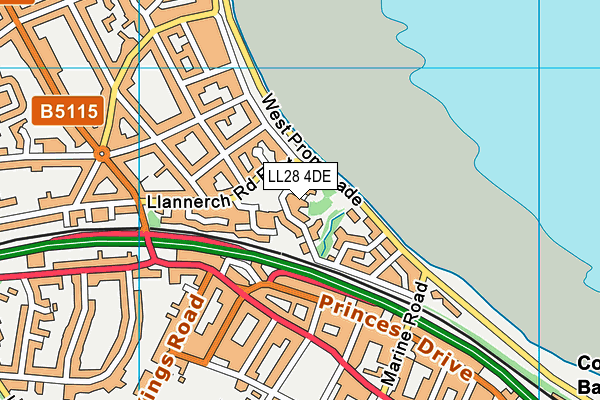 LL28 4DE map - OS VectorMap District (Ordnance Survey)