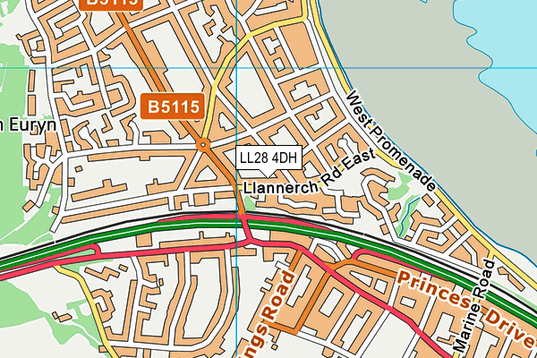 LL28 4DH map - OS VectorMap District (Ordnance Survey)