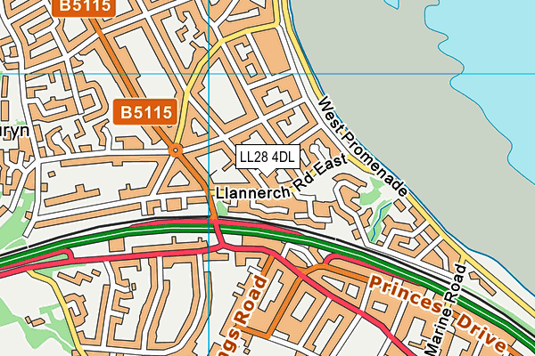 LL28 4DL map - OS VectorMap District (Ordnance Survey)