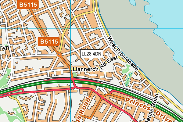 LL28 4DN map - OS VectorMap District (Ordnance Survey)