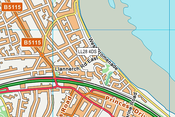 LL28 4DS map - OS VectorMap District (Ordnance Survey)
