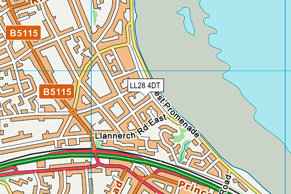 LL28 4DT map - OS VectorMap District (Ordnance Survey)