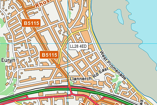 LL28 4ED map - OS VectorMap District (Ordnance Survey)