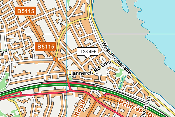 LL28 4EE map - OS VectorMap District (Ordnance Survey)