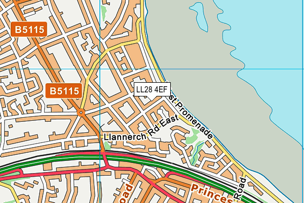 LL28 4EF map - OS VectorMap District (Ordnance Survey)