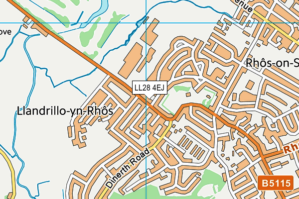 LL28 4EJ map - OS VectorMap District (Ordnance Survey)