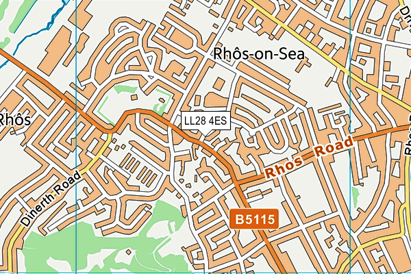 LL28 4ES map - OS VectorMap District (Ordnance Survey)