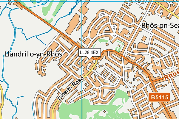 LL28 4EX map - OS VectorMap District (Ordnance Survey)