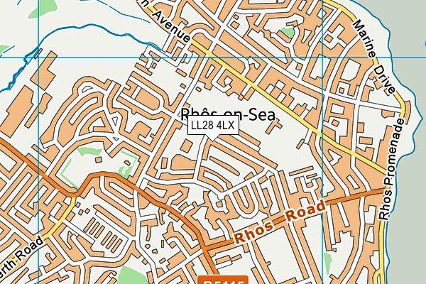Llandrillo Yn Rhos Primary School map (LL28 4LX) - OS VectorMap District (Ordnance Survey)