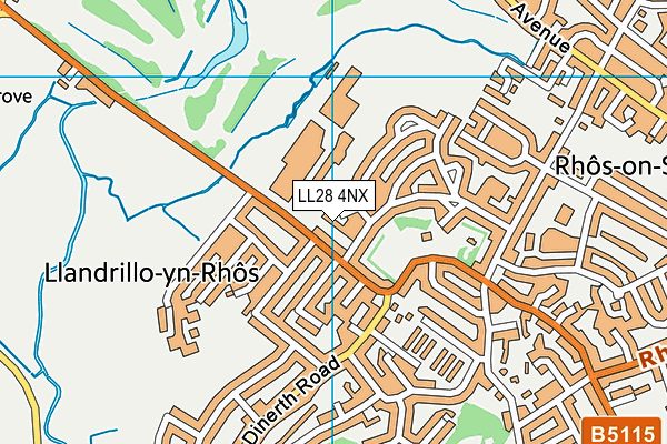 LL28 4NX map - OS VectorMap District (Ordnance Survey)