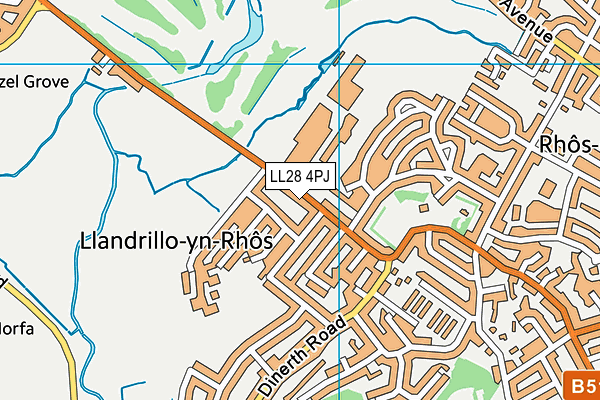 LL28 4PJ map - OS VectorMap District (Ordnance Survey)