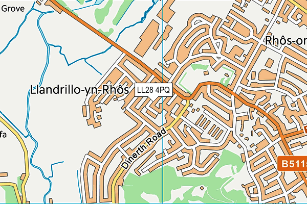 LL28 4PQ map - OS VectorMap District (Ordnance Survey)