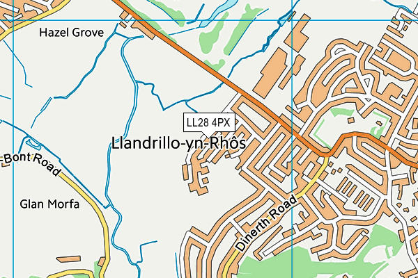 LL28 4PX map - OS VectorMap District (Ordnance Survey)