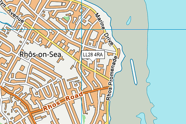 LL28 4RA map - OS VectorMap District (Ordnance Survey)