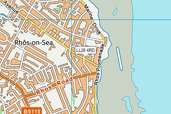 LL28 4RD map - OS VectorMap District (Ordnance Survey)