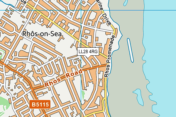 LL28 4RG map - OS VectorMap District (Ordnance Survey)