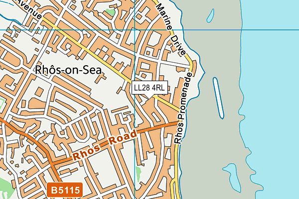 LL28 4RL map - OS VectorMap District (Ordnance Survey)